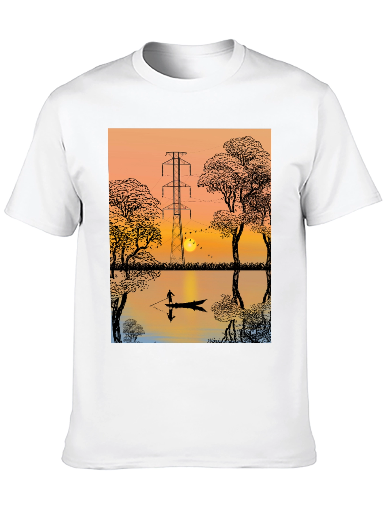 Sunset Lake Graphic Tee - Nature Inspired T-Shirt