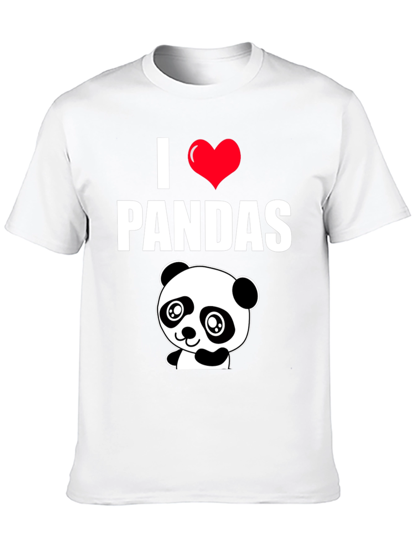 I Heart Pandas Black Graphic Tee Shirt