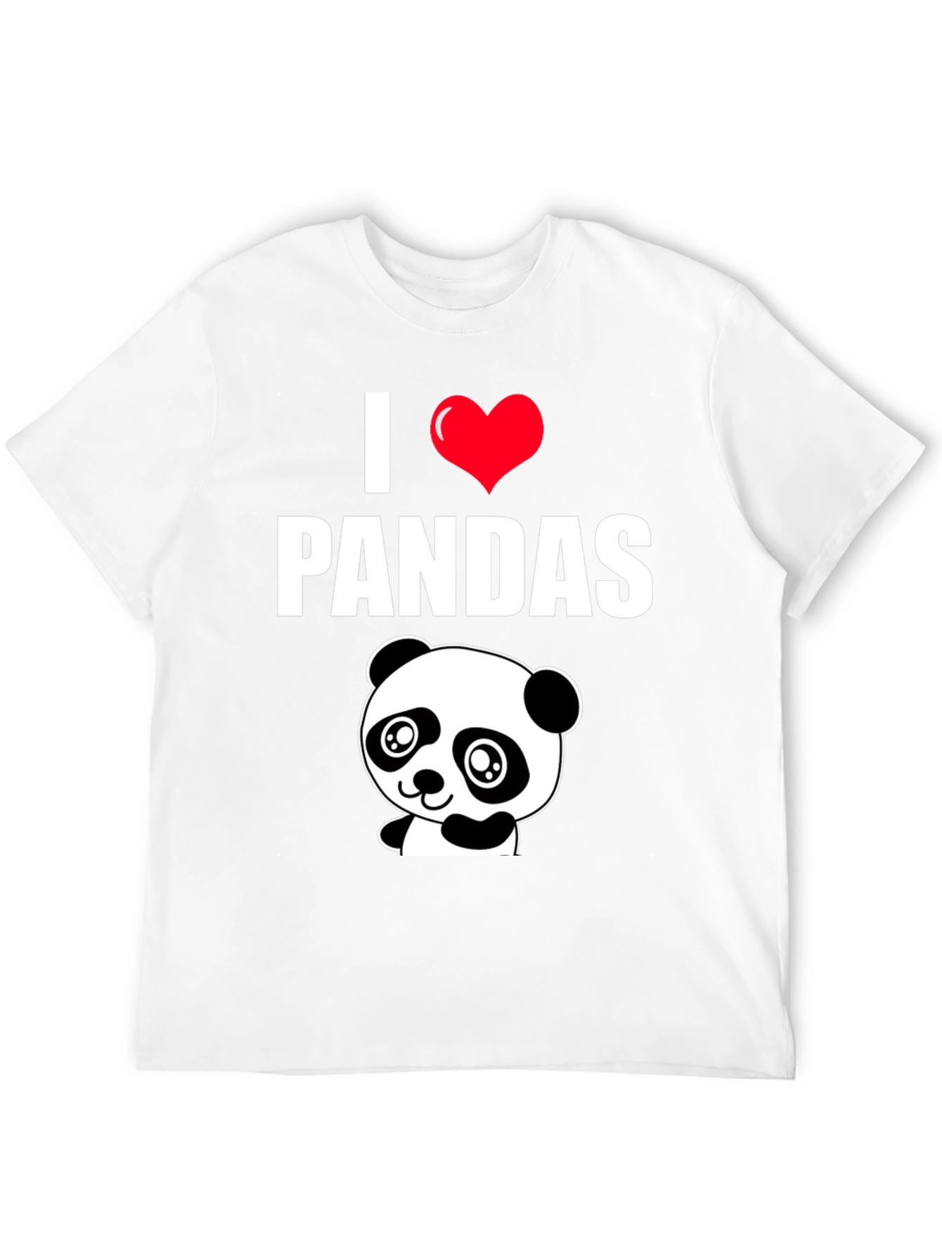 I Heart Pandas Black Graphic Tee Shirt