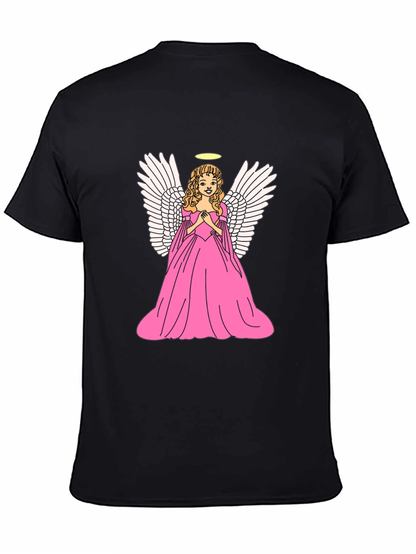 Angel Graphic Tee - Black Cotton T-Shirt