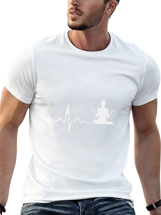 Zen Vibe Black Tee: Heartbeat Yoga Design