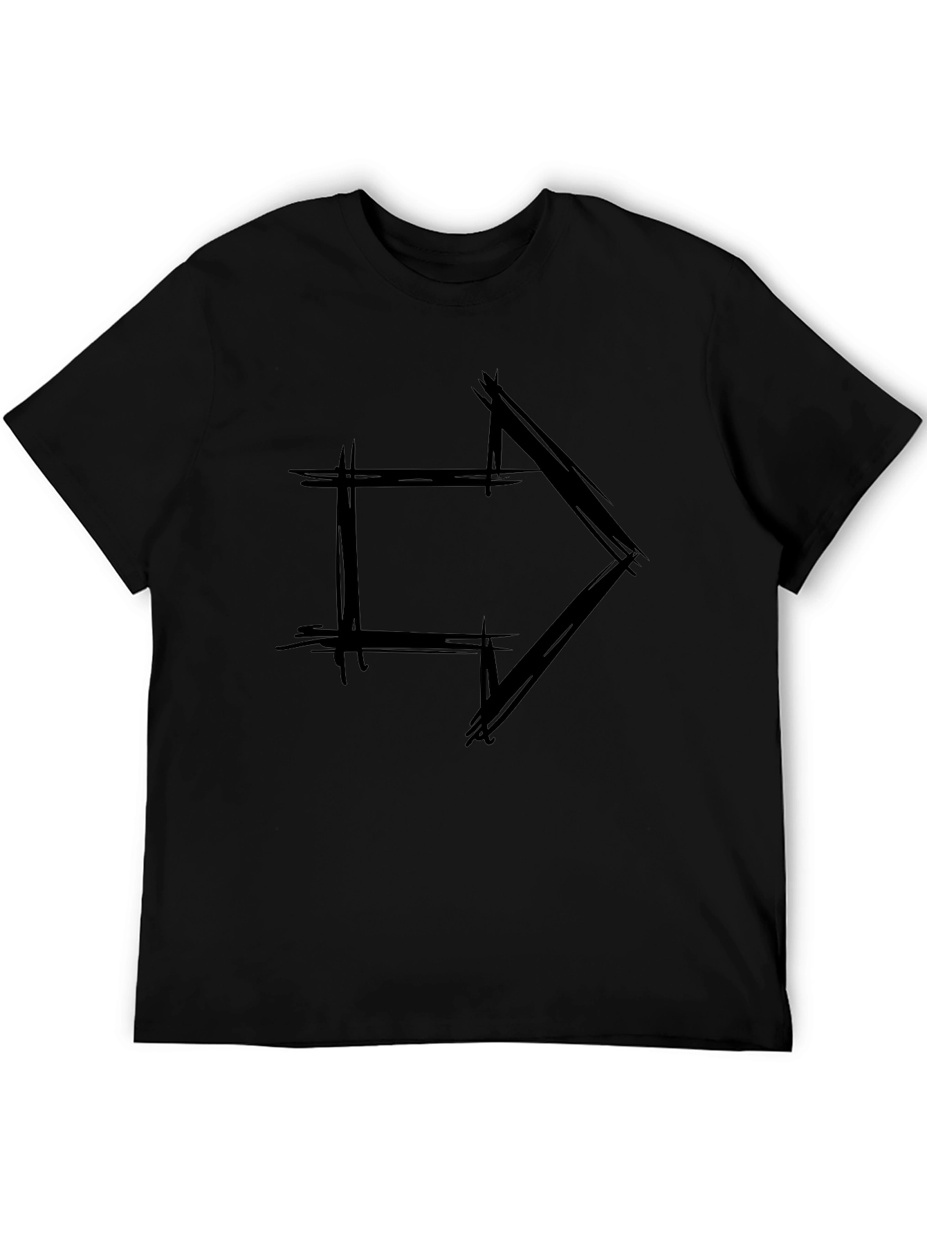 Abstract Arrow Graphic Black T-Shirt