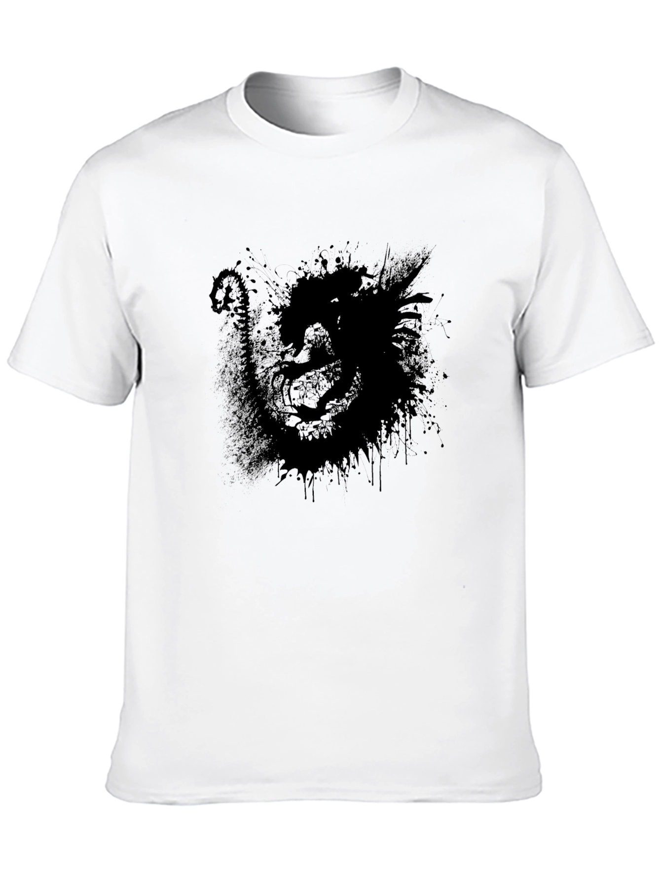 Mens Black Graphic T-Shirt - Abstract Dark Design