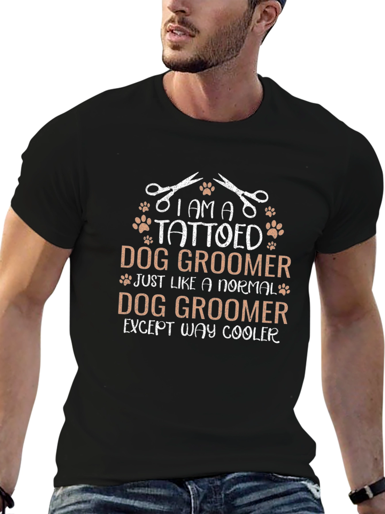 Tattooed Dog Groomer Graphic Tee - Cool Unisex Shirt