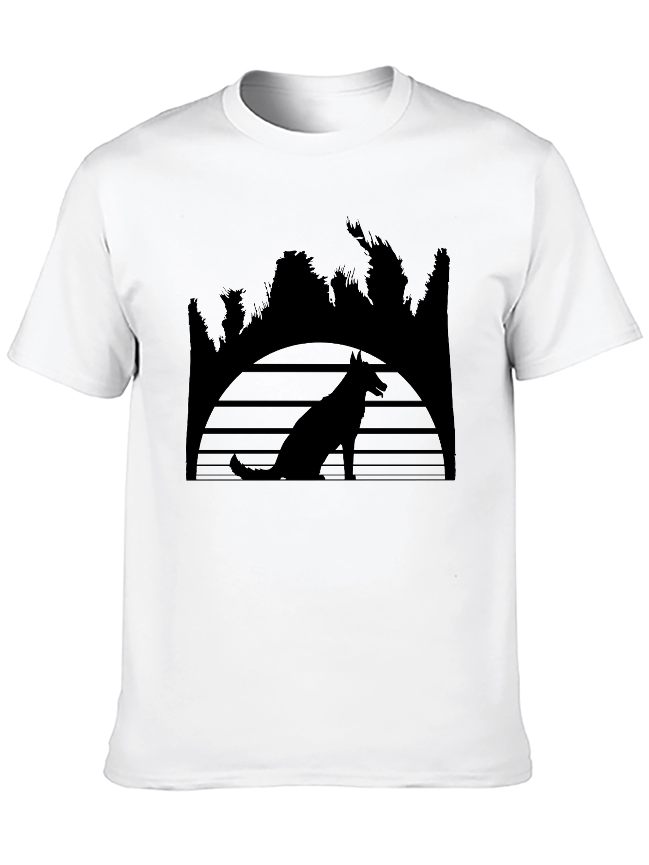 Dog Silhouette Sunset Graphic Tee