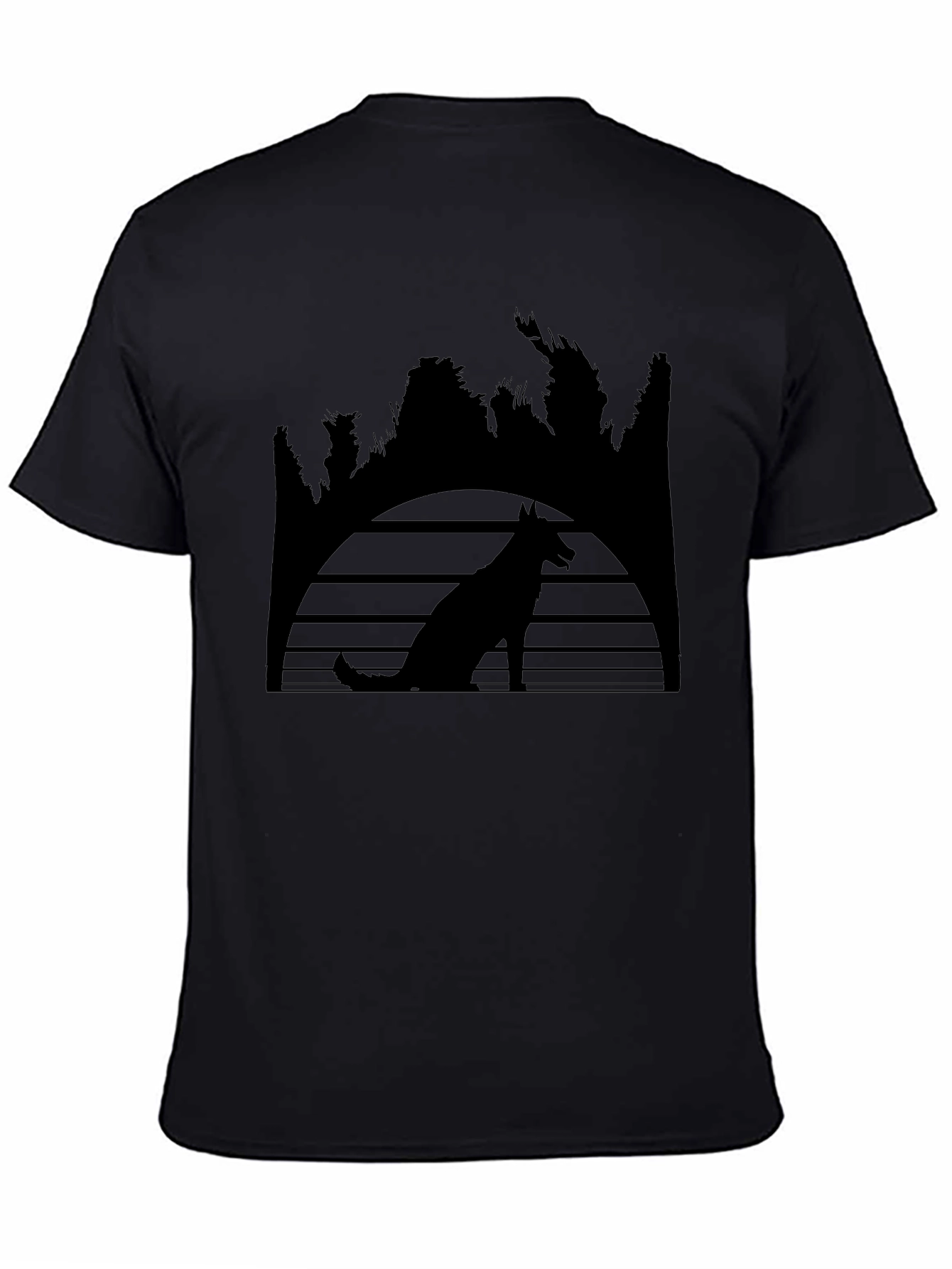 Dog Silhouette Sunset Graphic Tee