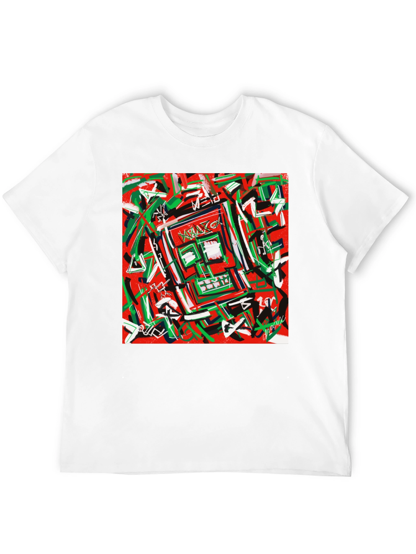 Abstract Art Graphic Print Crewneck T-Shirt