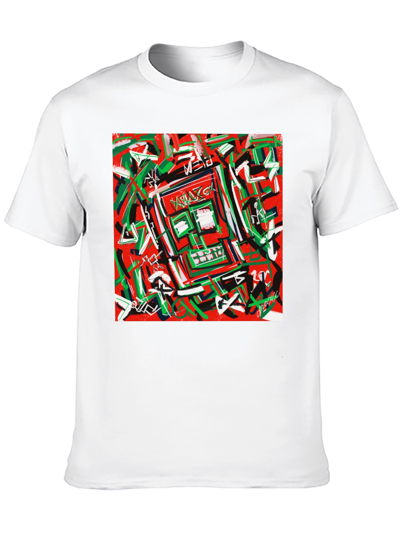 Abstract Art Graphic Print Crewneck T-Shirt
