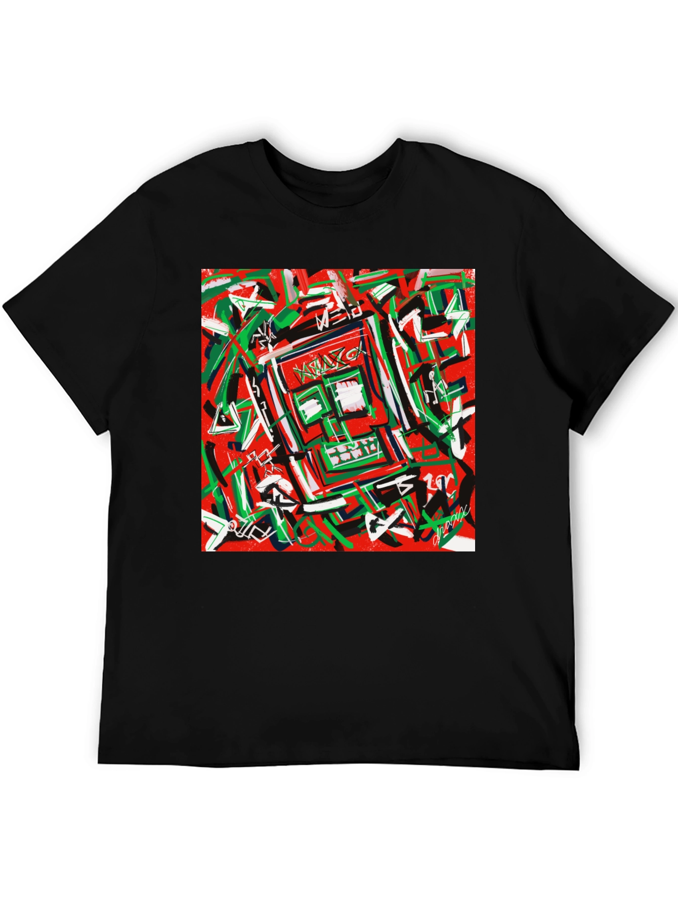 Abstract Art Graphic Print Crewneck T-Shirt