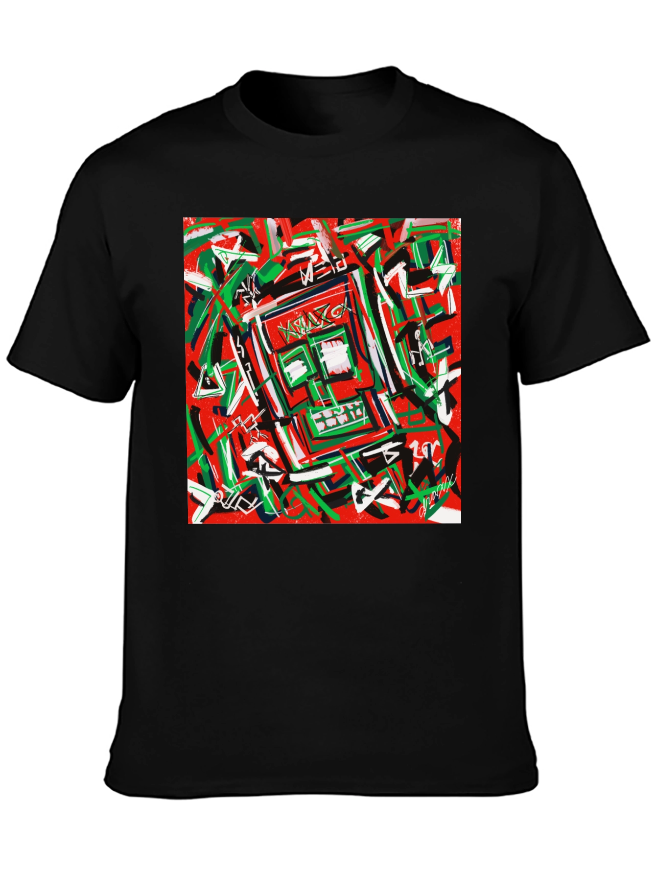 Abstract Art Graphic Print Crewneck T-Shirt