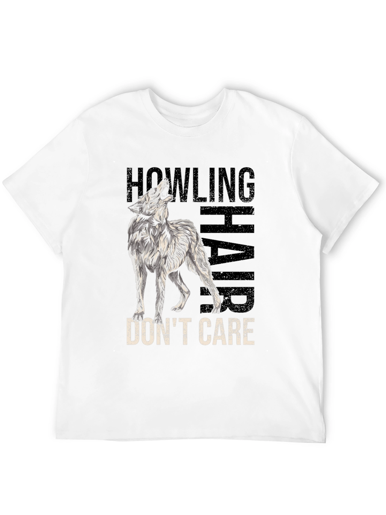 Howling Wolf Hair Dont Care Graphic Tee
