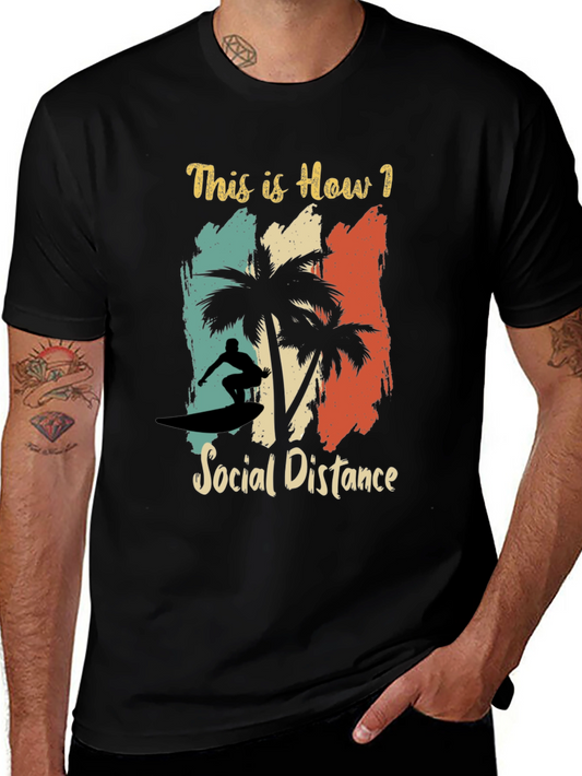 Surfing Social Distance Graphic Tee