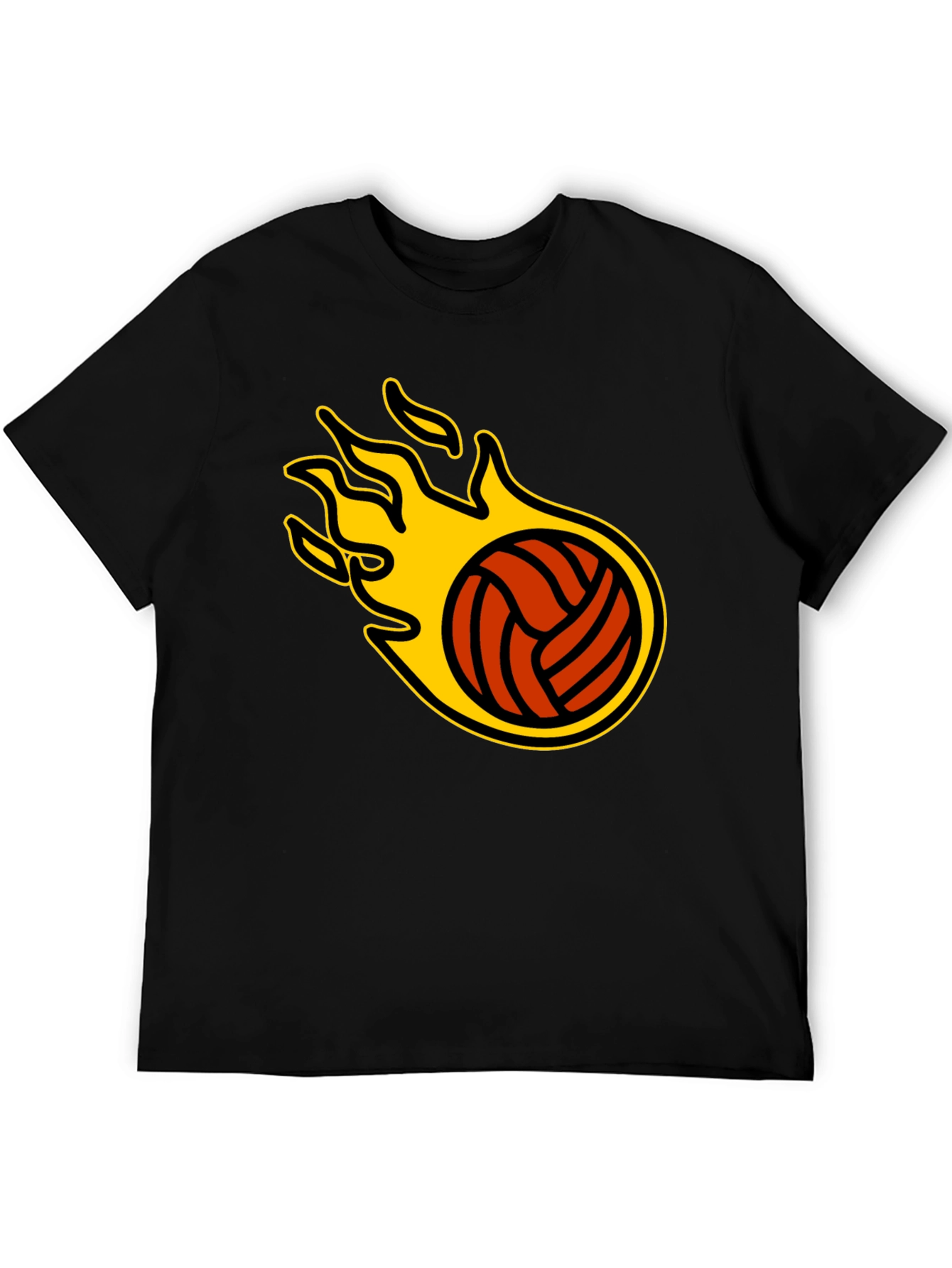 Flaming Volleyball Graphic T-Shirt
