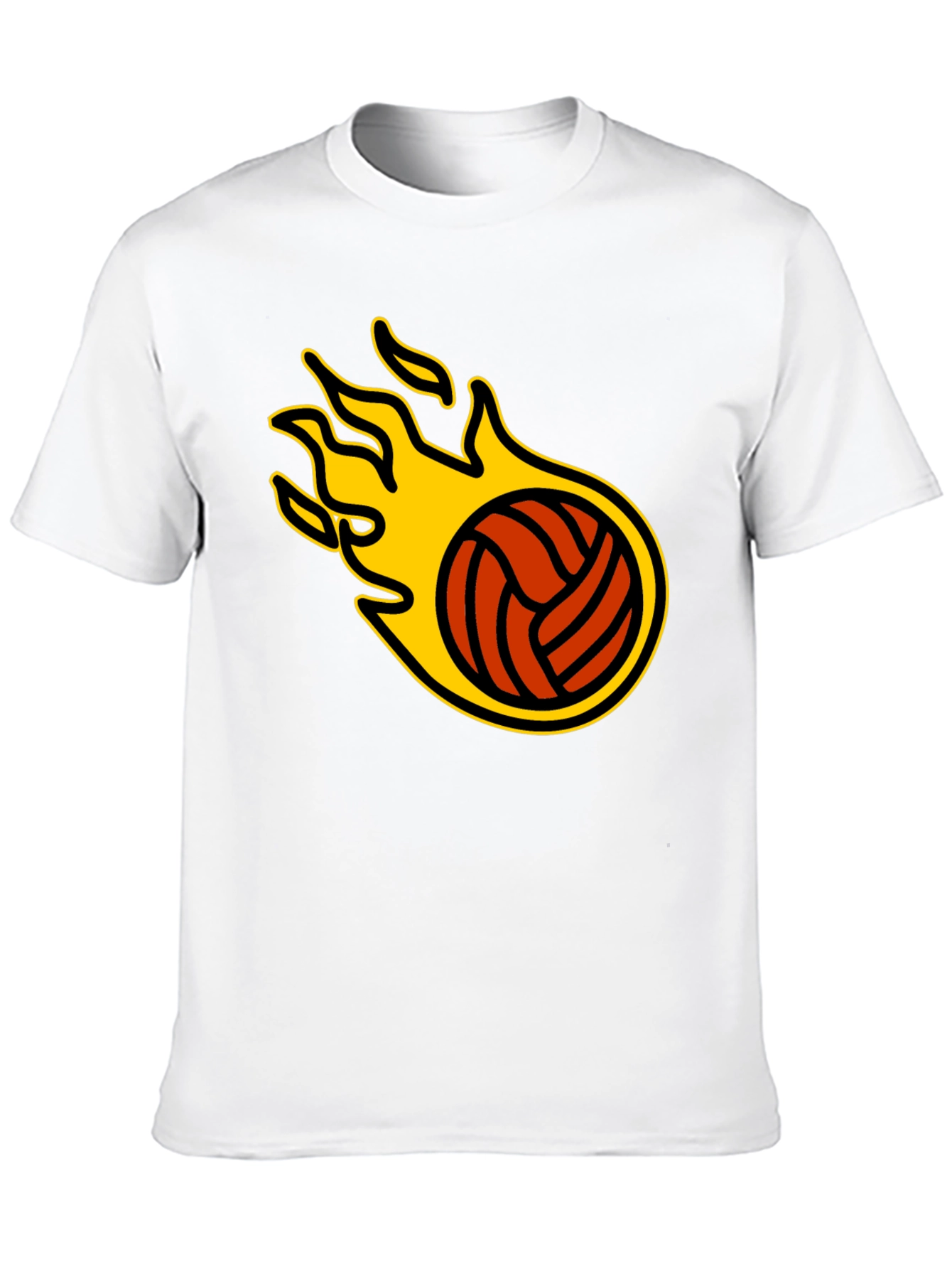 Flaming Volleyball Graphic T-Shirt