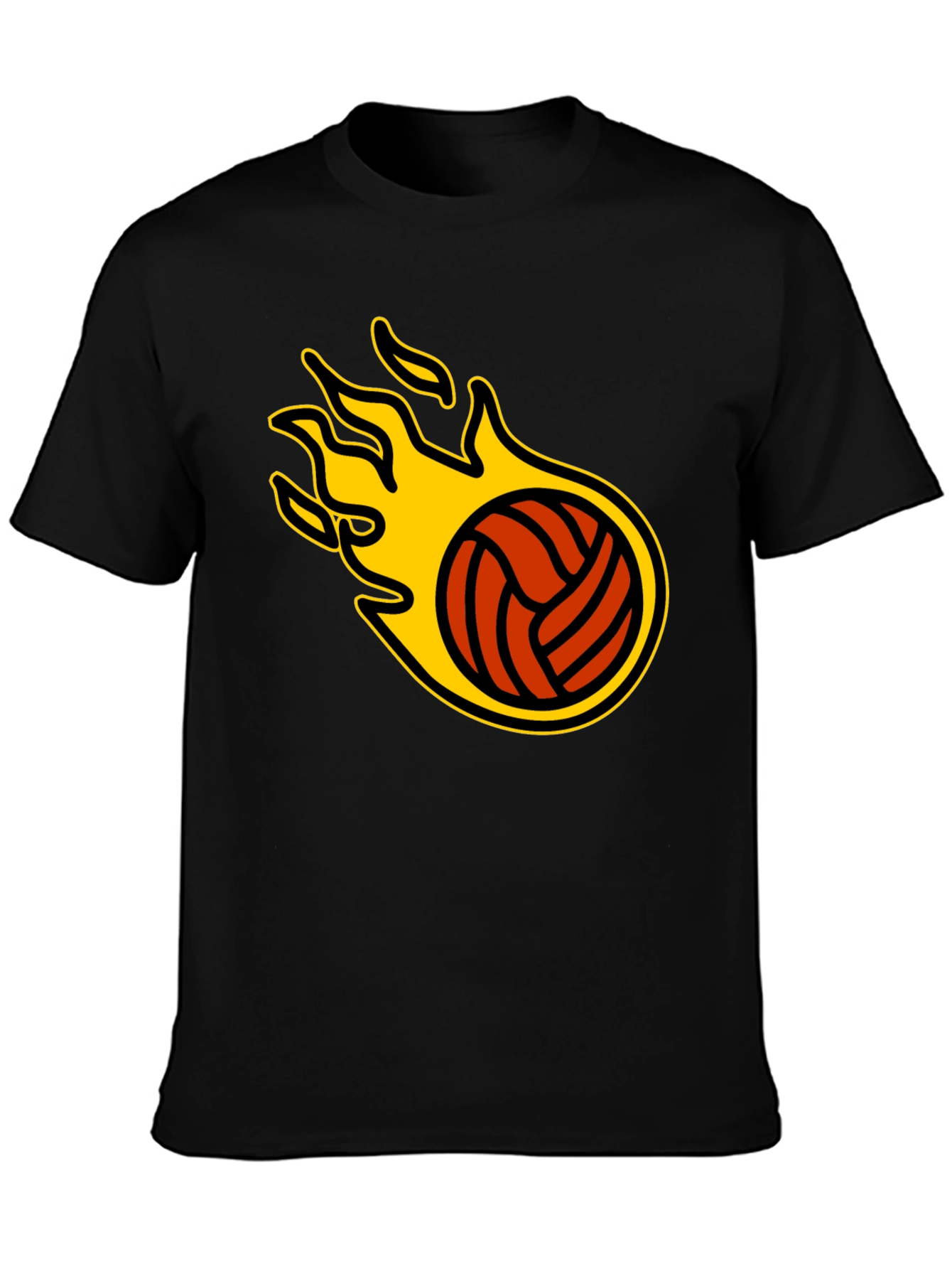 Flaming Volleyball Graphic T-Shirt