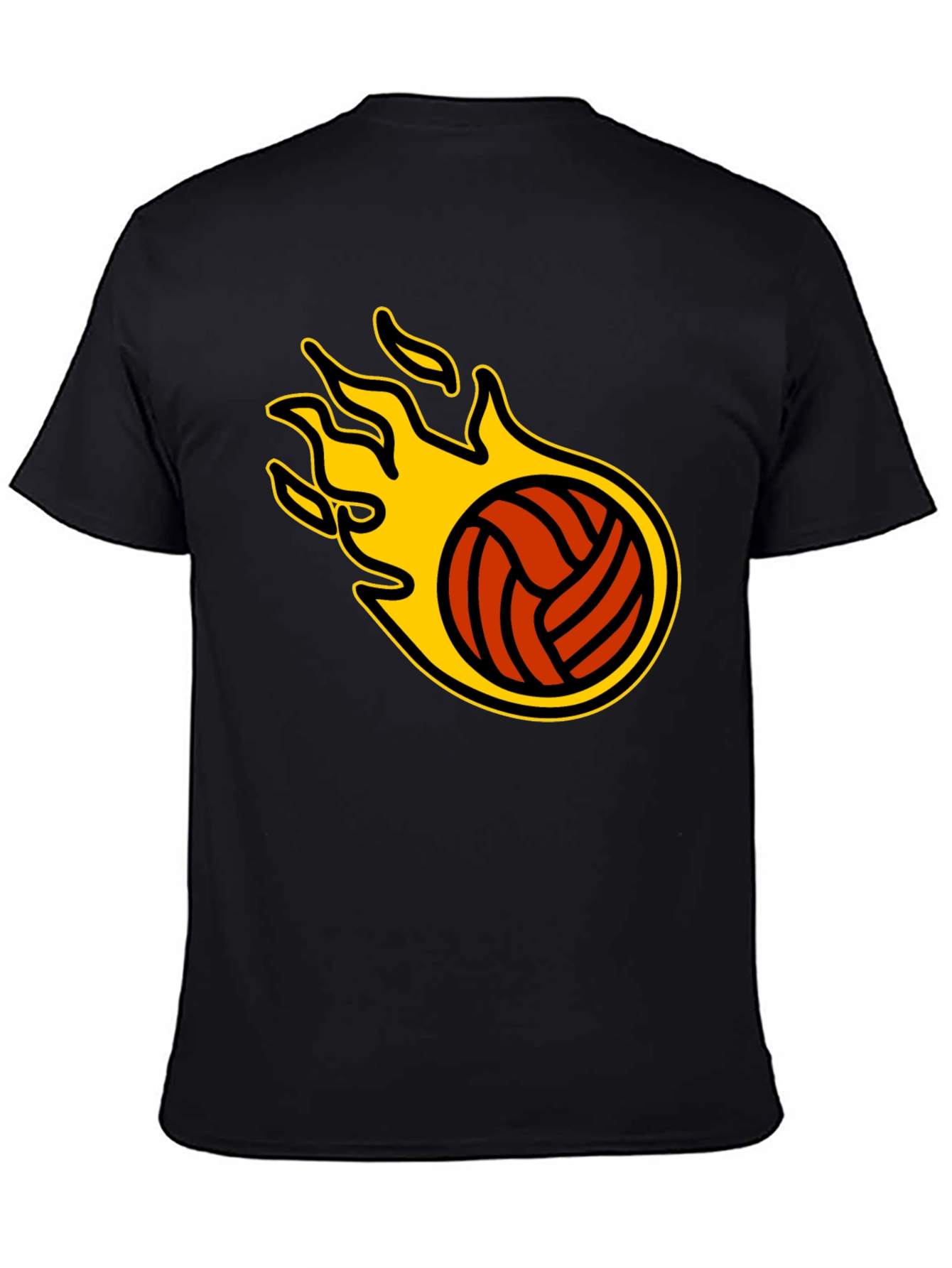 Flaming Volleyball Graphic T-Shirt