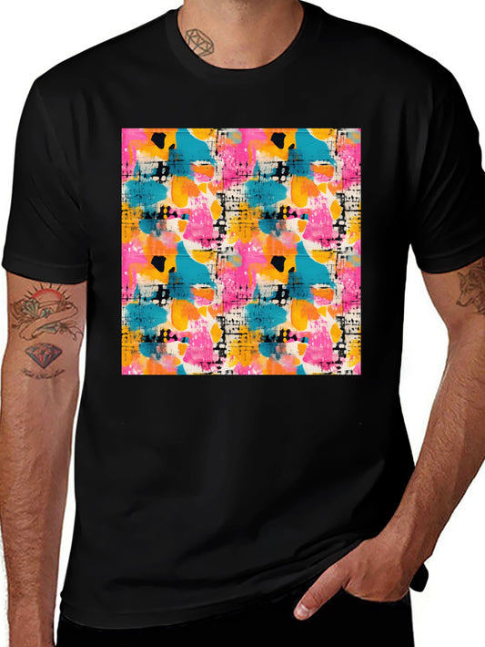 Abstract Art Print Black T-Shirt