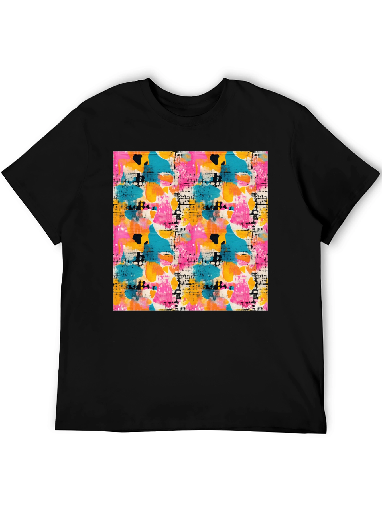 Abstract Art Print Black T-Shirt