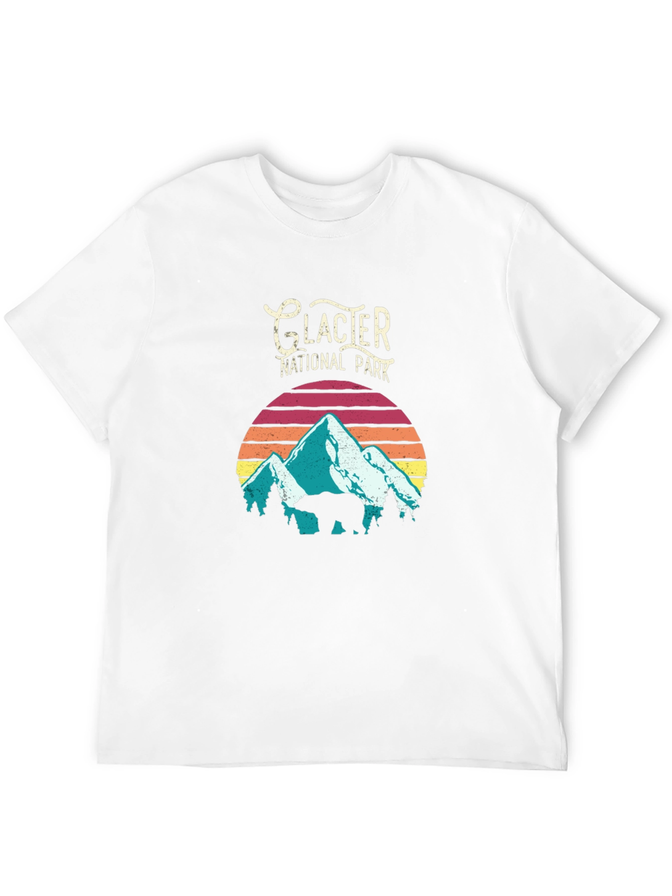 Glacier National Park Retro Graphic T-Shirt