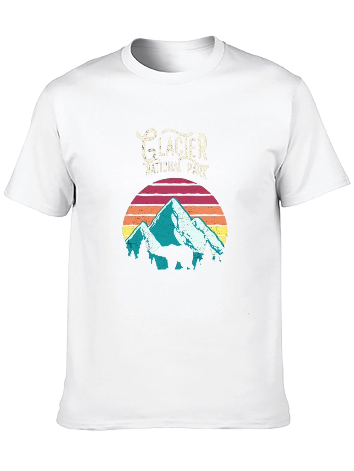 Glacier National Park Retro Graphic T-Shirt