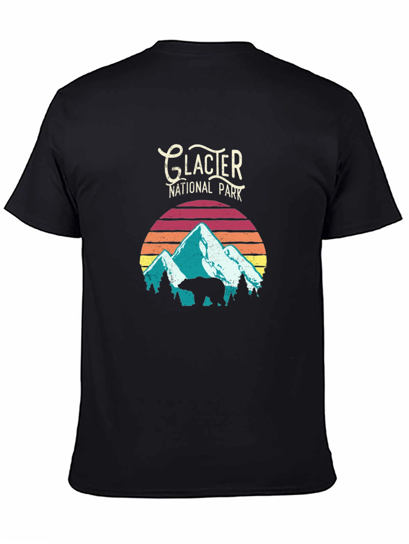 Glacier National Park Retro Graphic T-Shirt