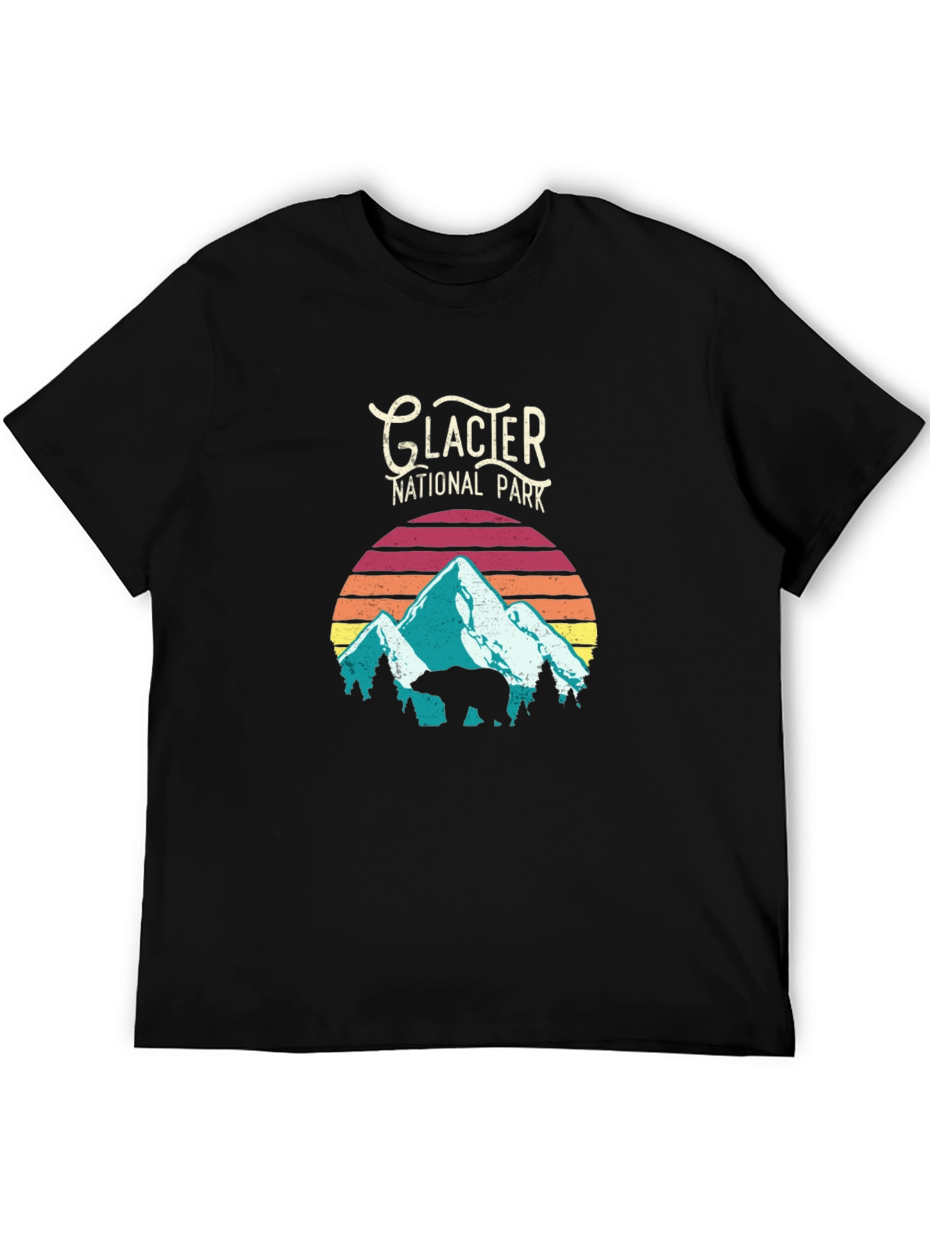 Glacier National Park Retro Graphic T-Shirt