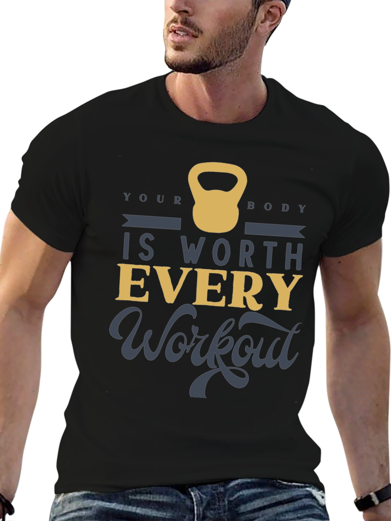 Workout Motivation Black Graphic Tee