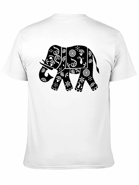 Black Elephant Floral Graphic Tee - Stylish Casual Comfort