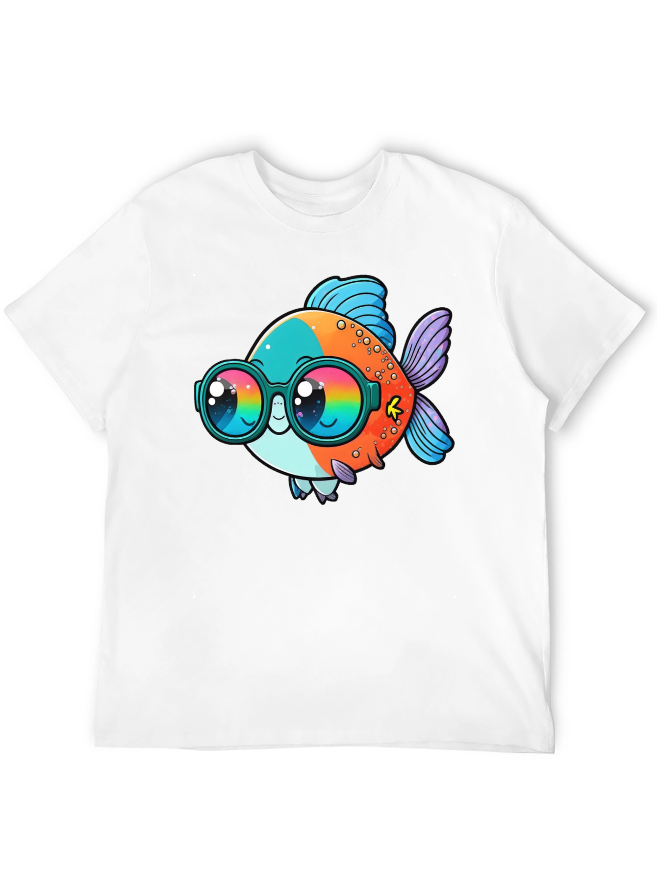 Cool Fish Graphic Tee - Black Cotton Comfort
