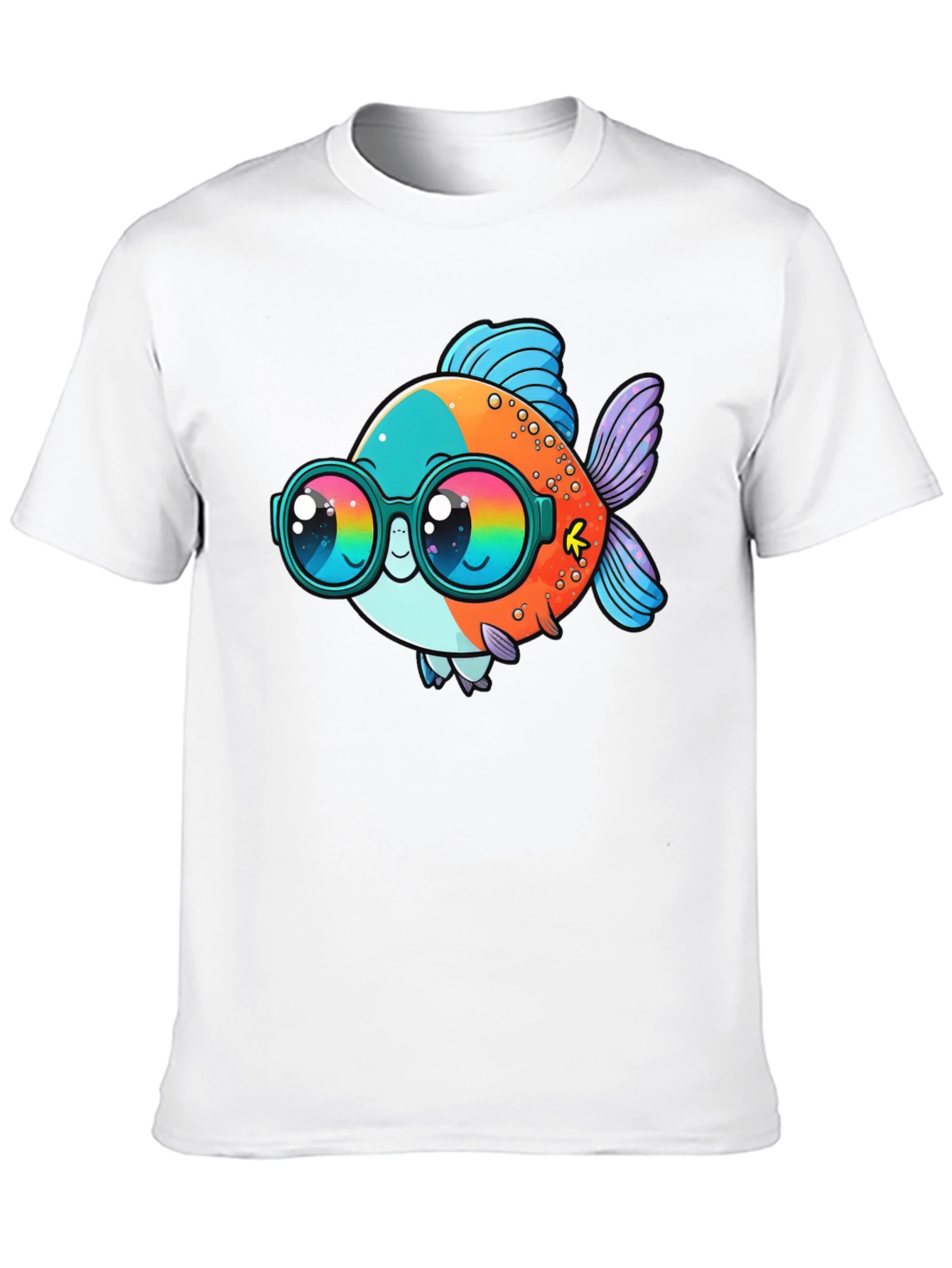 Cool Fish Graphic Tee - Black Cotton Comfort
