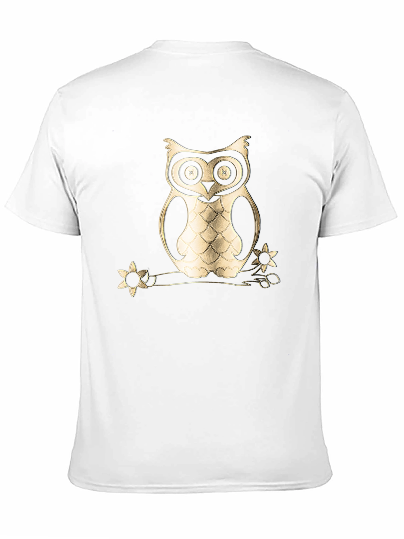 Owl on Branch Graphic Tee - Black Cotton Blend