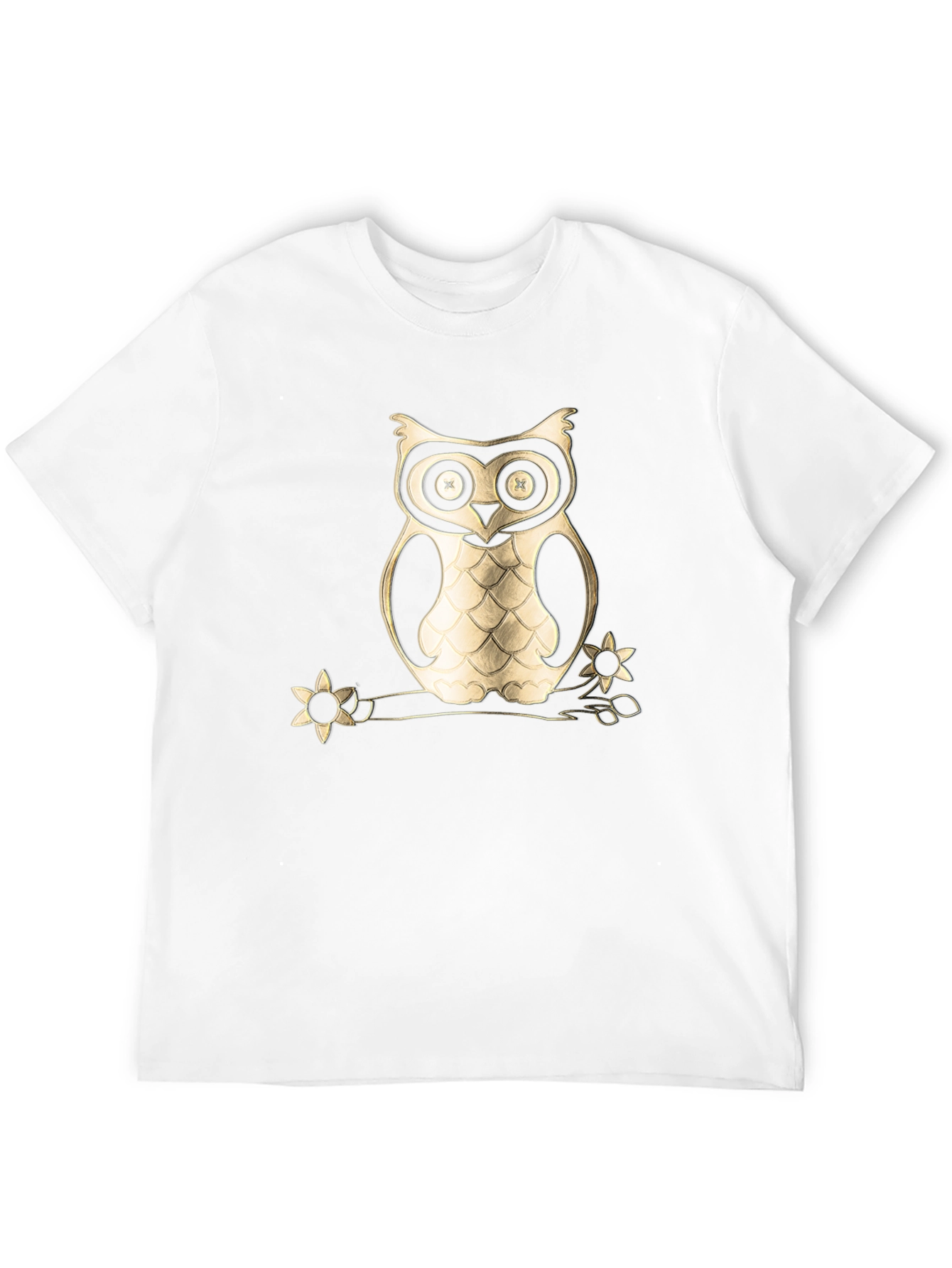 Owl on Branch Graphic Tee - Black Cotton Blend