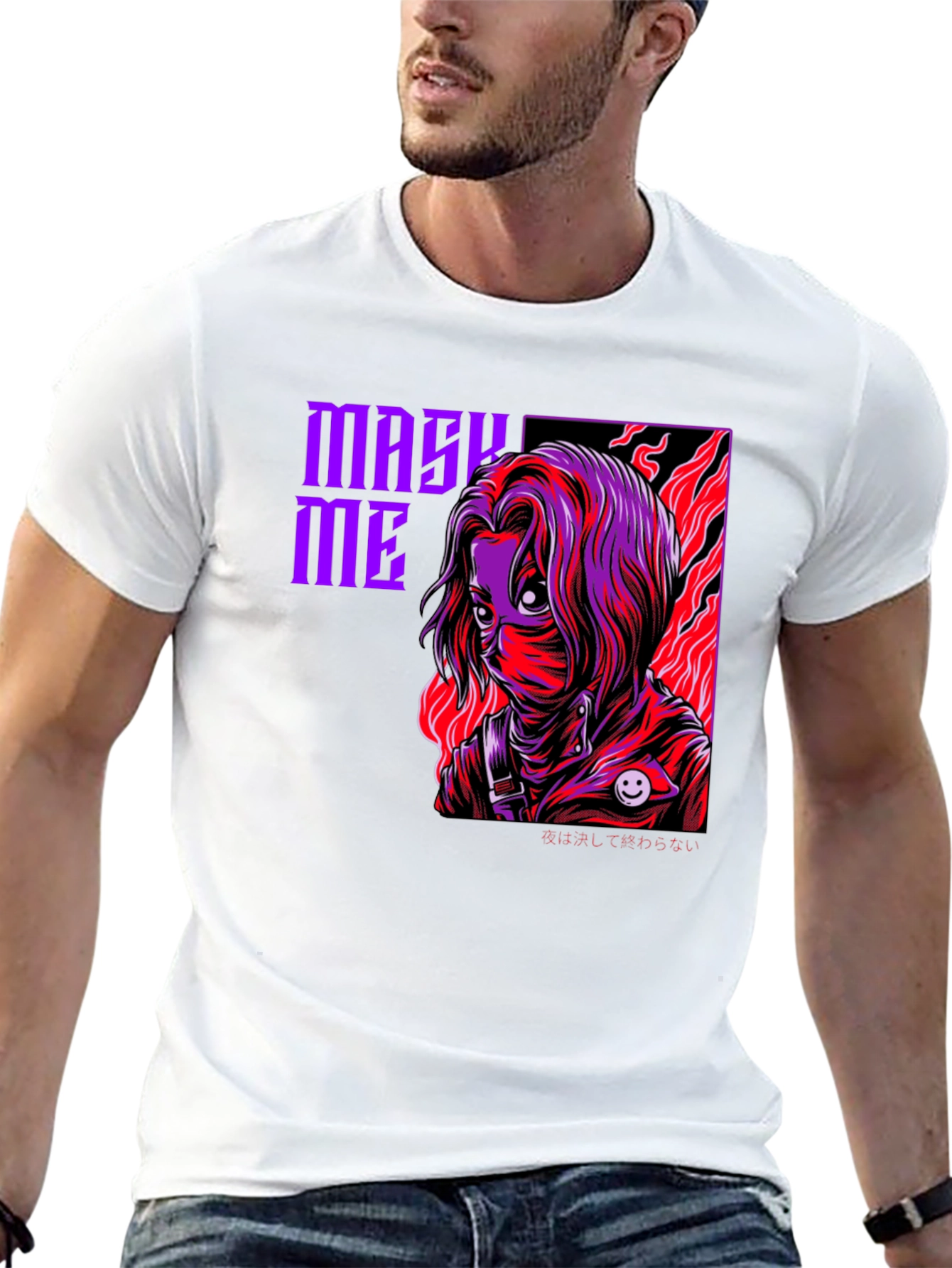 Mask Me Graphic Tee - Anime Inspired Design