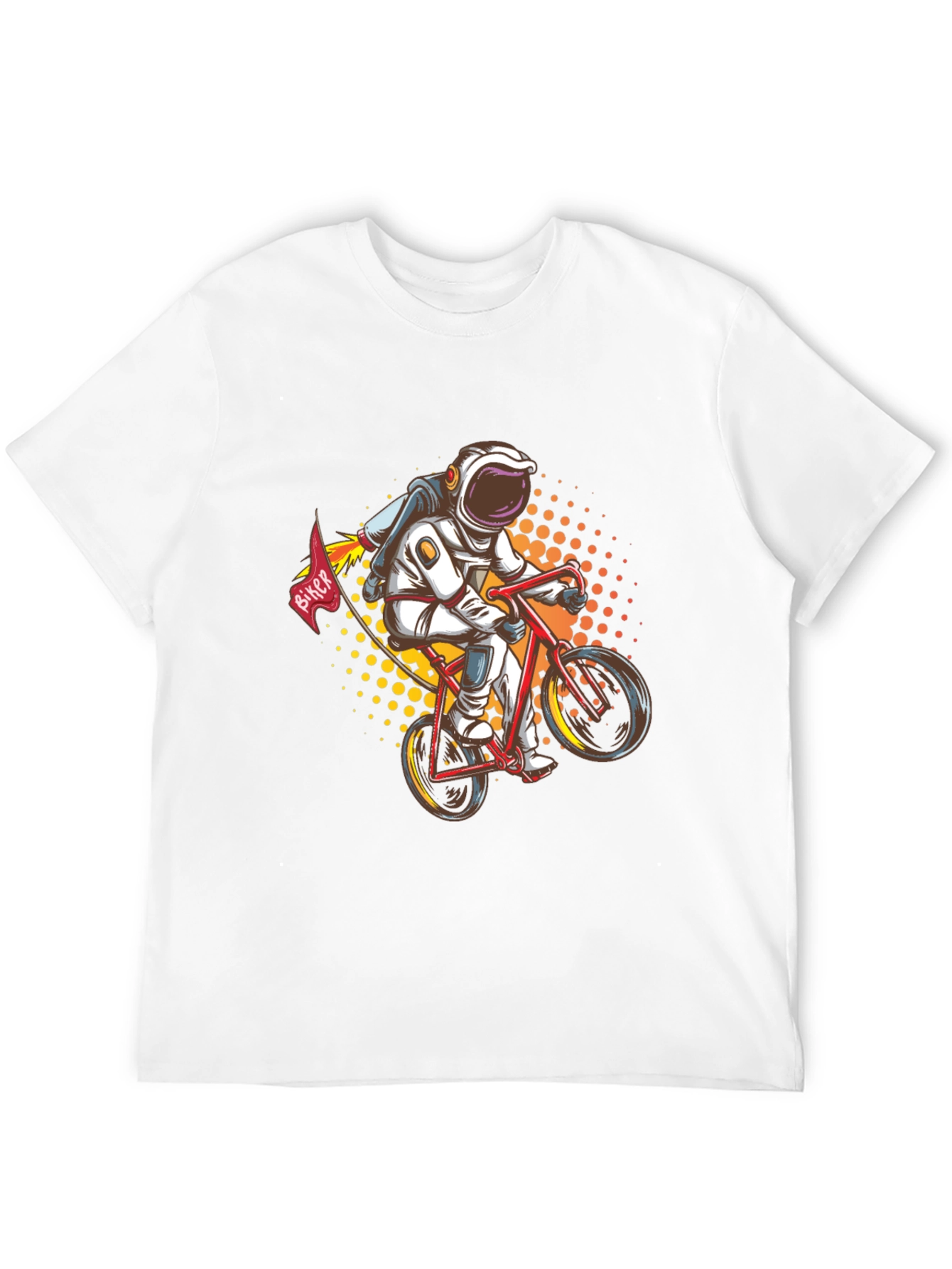 Astronaut Biker Graphic T-Shirt - Space Adventure Tee