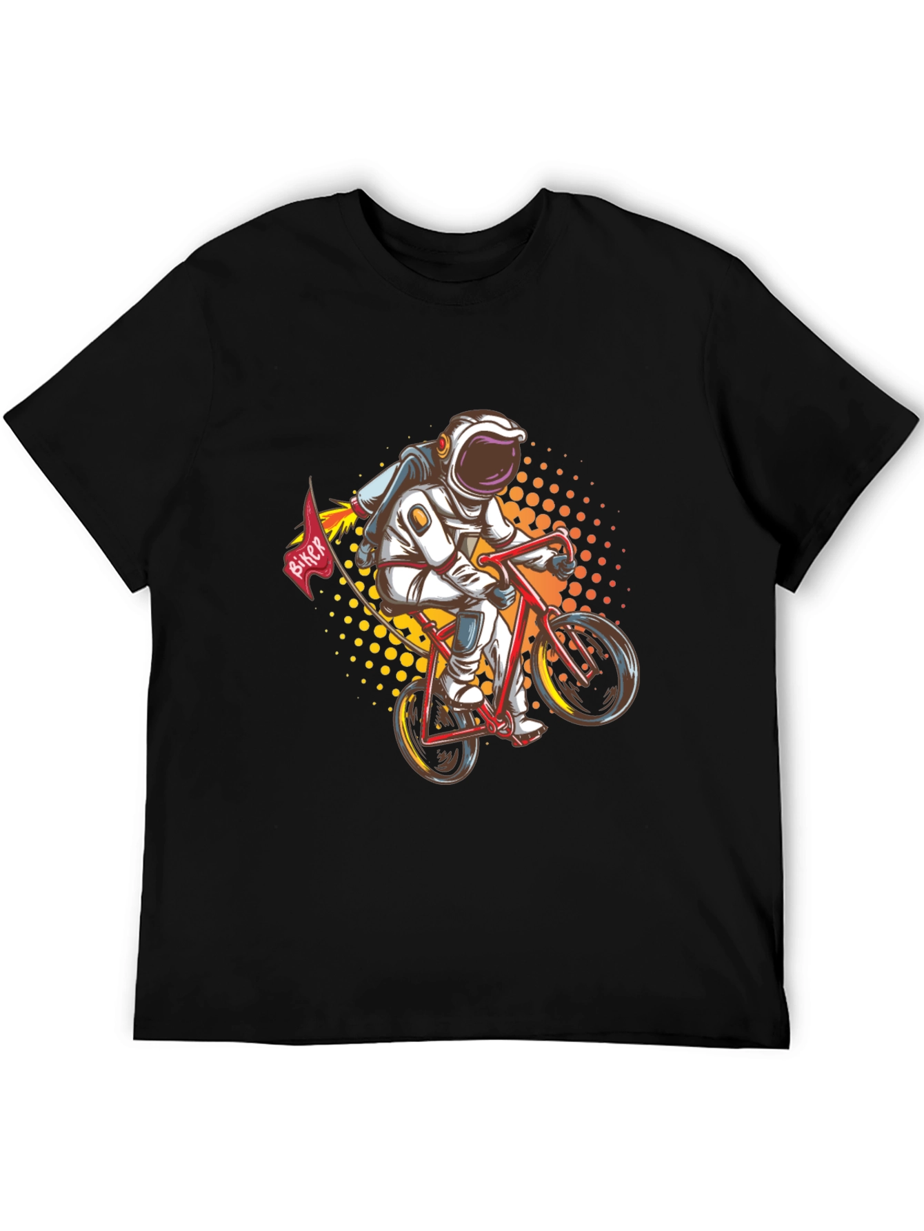 Astronaut Biker Graphic T-Shirt - Space Adventure Tee
