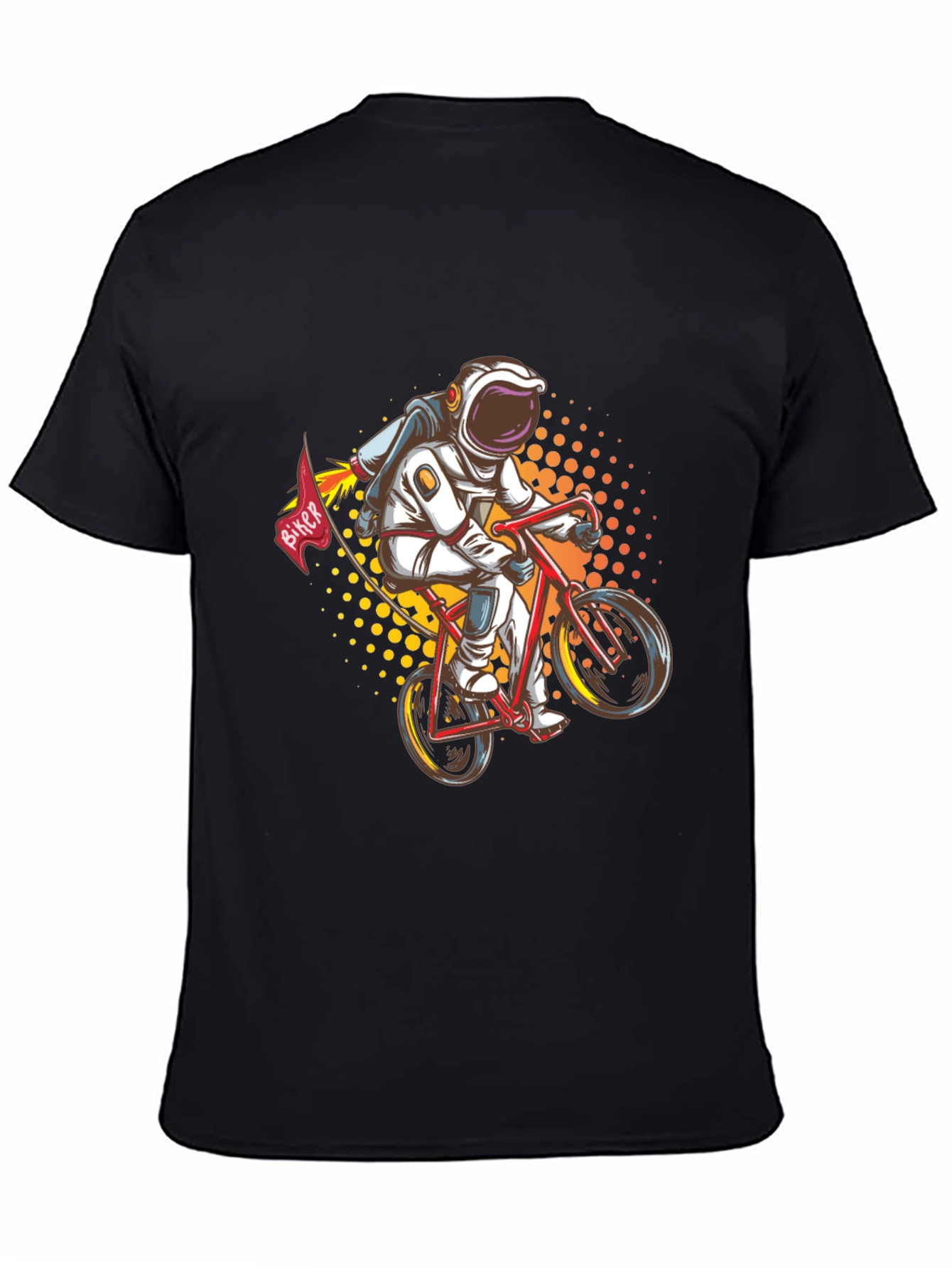 Astronaut Biker Graphic T-Shirt - Space Adventure Tee