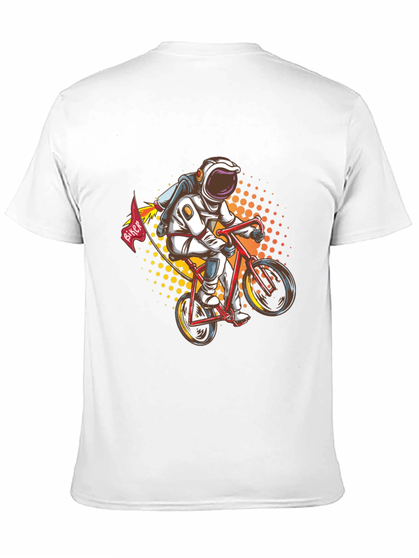 Astronaut Biker Graphic T-Shirt - Space Adventure Tee