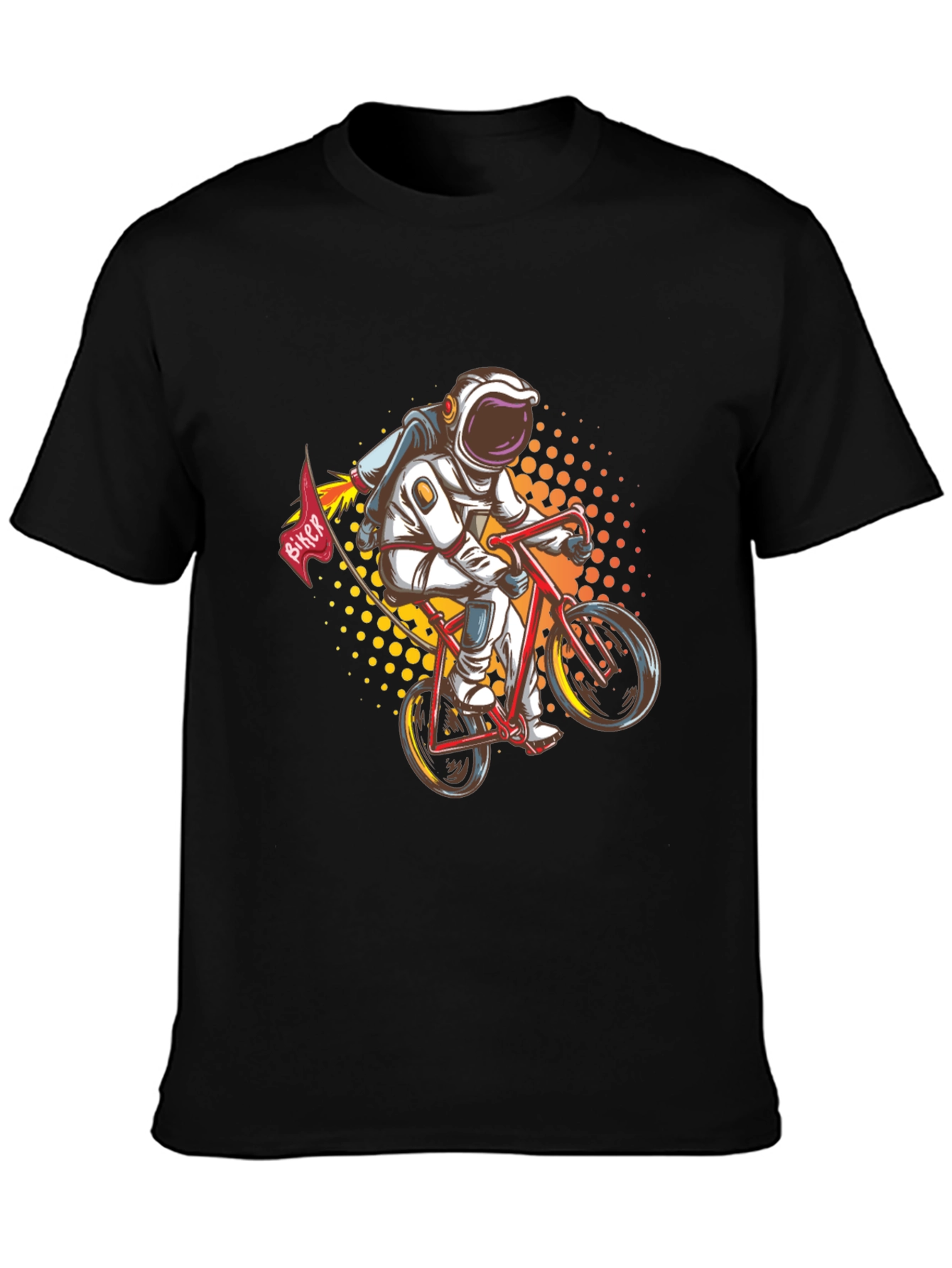 Astronaut Biker Graphic T-Shirt - Space Adventure Tee