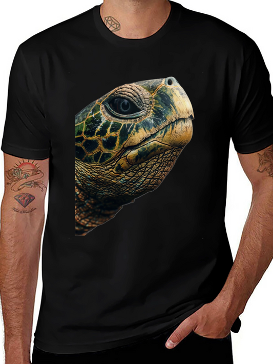 Sea Turtle Graphic Tee - Black Cotton Blend T-Shirt