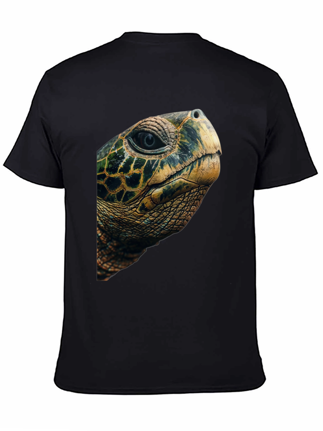 Sea Turtle Graphic Tee - Black Cotton Blend T-Shirt