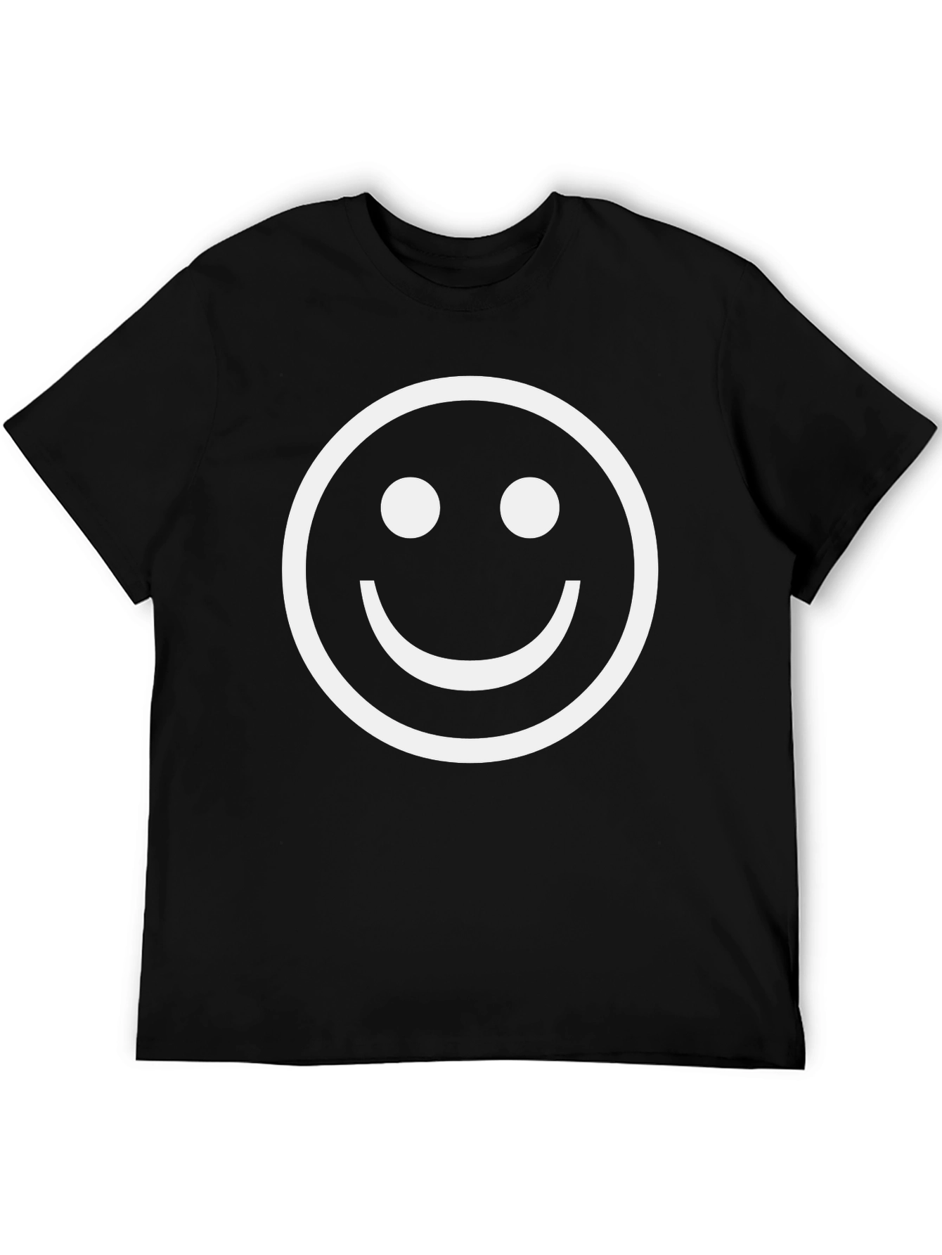 Smiley Face Graphic Tee - Black