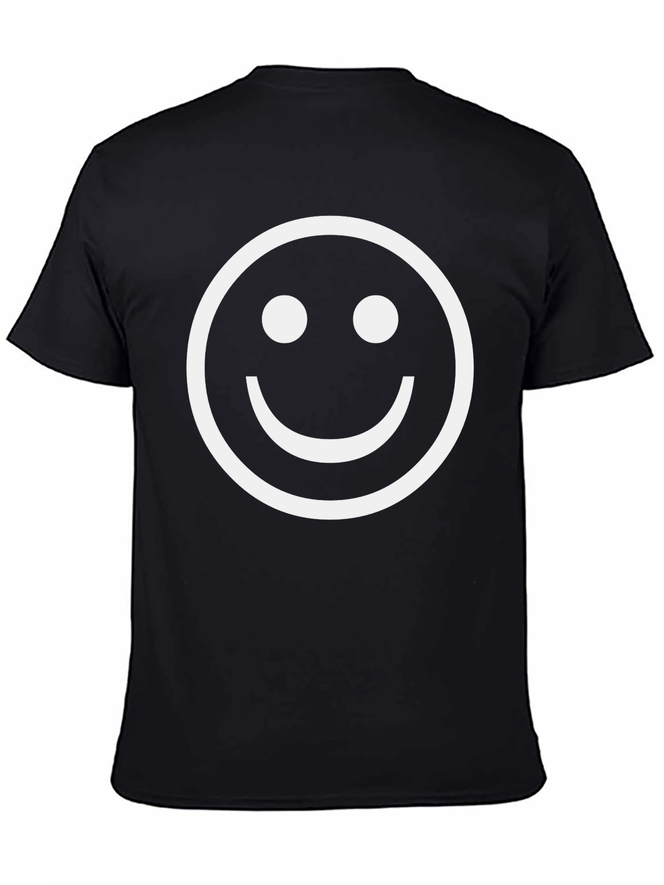 Smiley Face Graphic Tee - Black