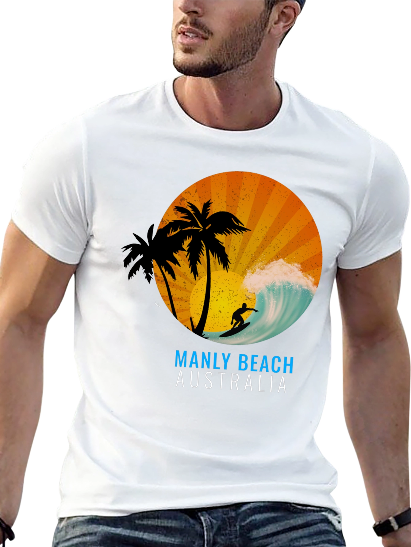 Manly Beach Australia Graphic T-Shirt