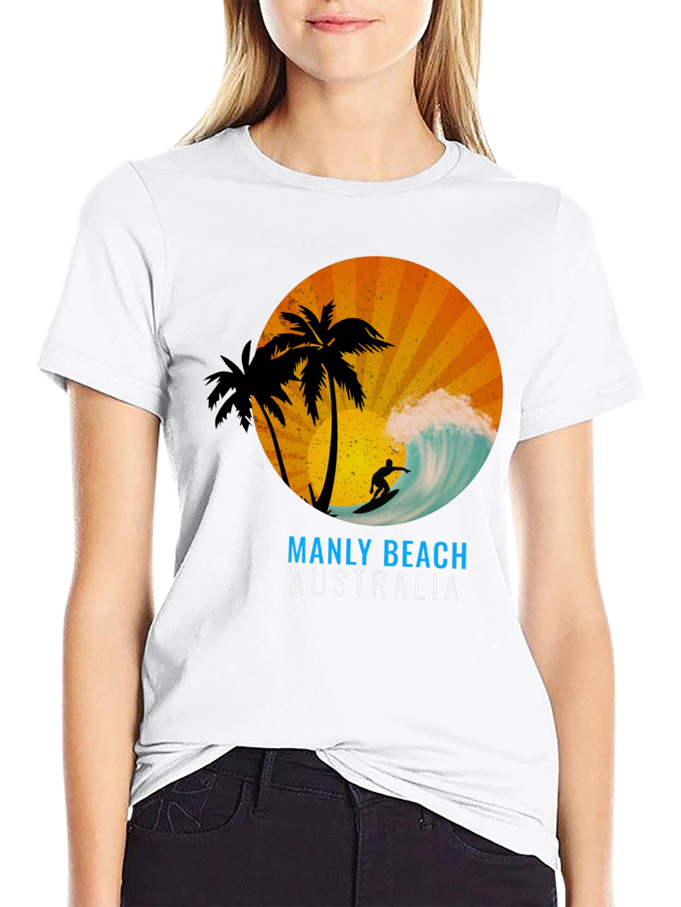Manly Beach Australia Graphic T-Shirt