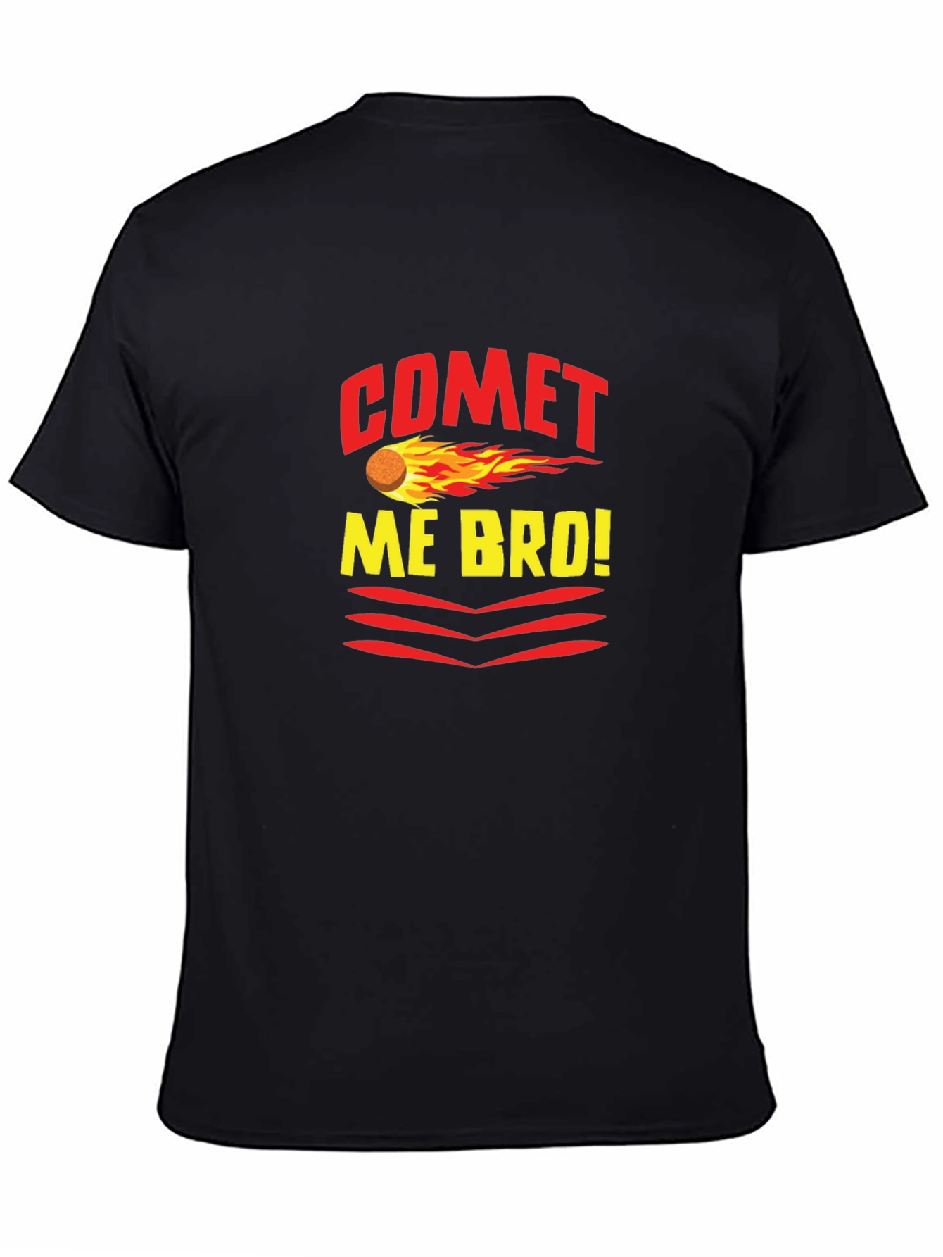 Comet Me Bro! Graphic Tee - Trendy Black T-Shirt