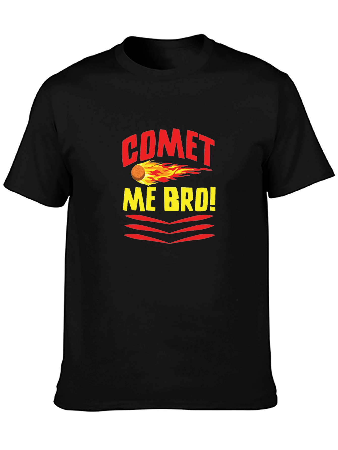 Comet Me Bro! Graphic Tee - Trendy Black T-Shirt