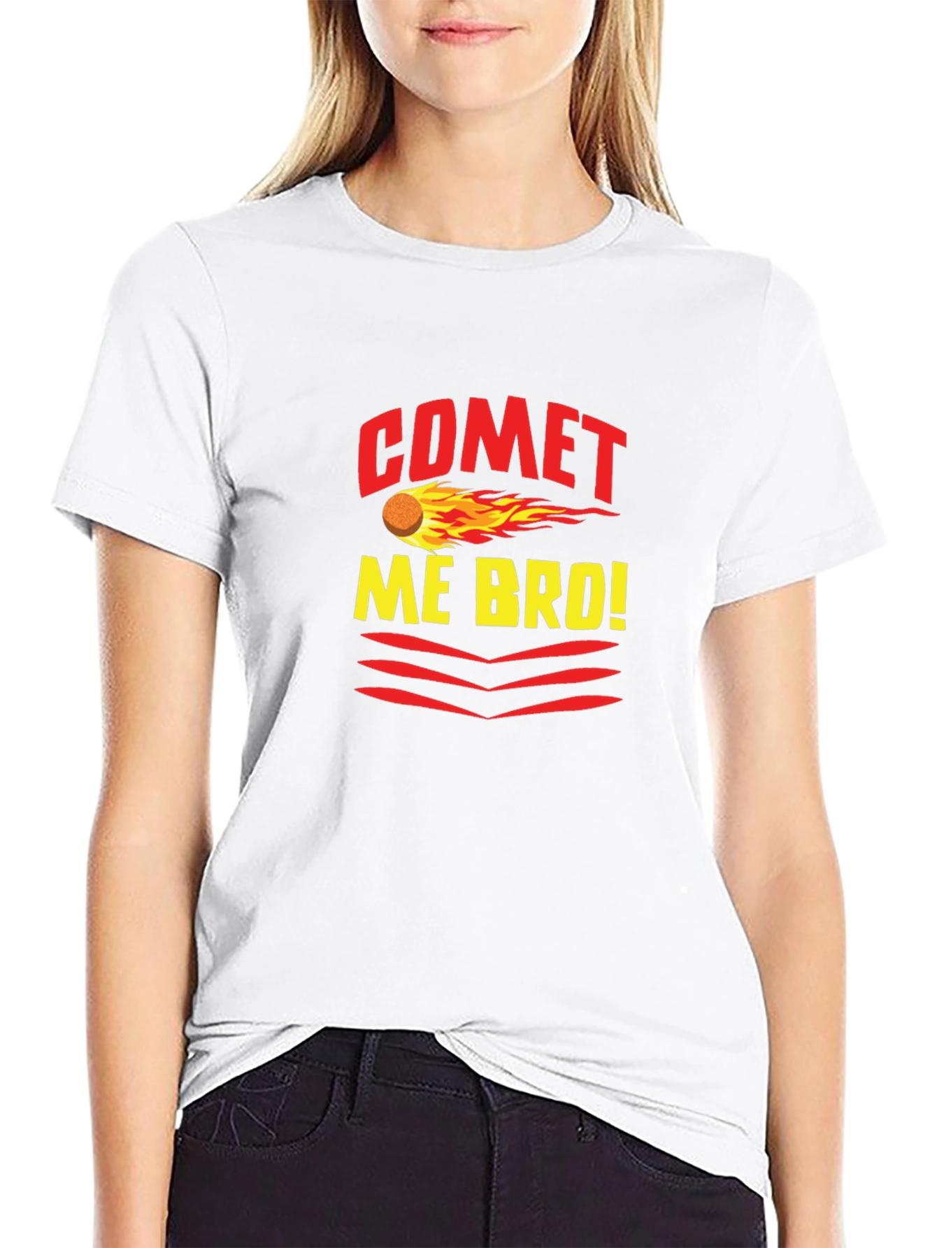 Comet Me Bro! Graphic Tee - Trendy Black T-Shirt