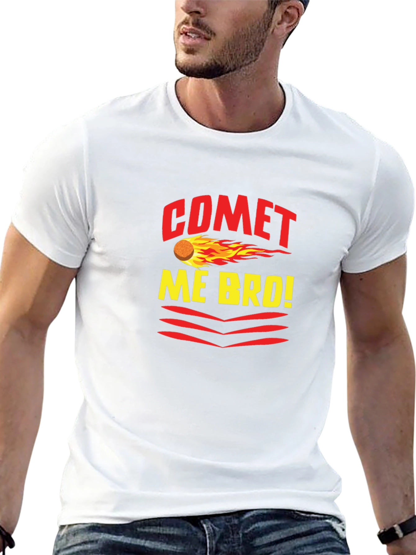 Comet Me Bro! Graphic Tee - Trendy Black T-Shirt