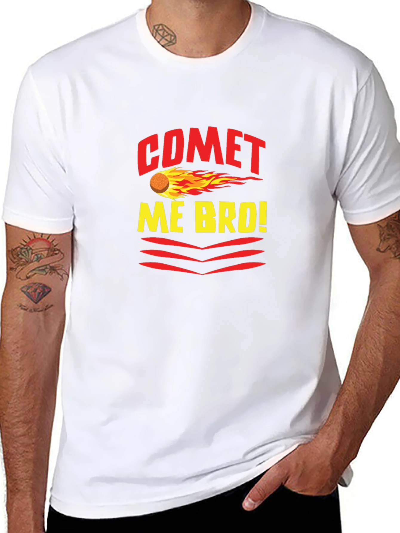 Comet Me Bro! Graphic Tee - Trendy Black T-Shirt