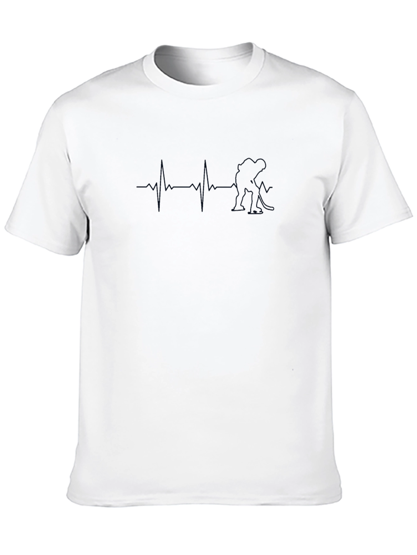 Hockey Heartbeat T-Shirt - Black